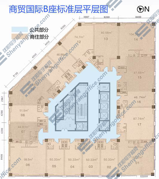 商贸国际B座平层图