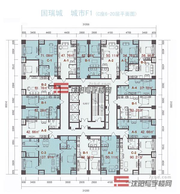 CA/CB座平层图