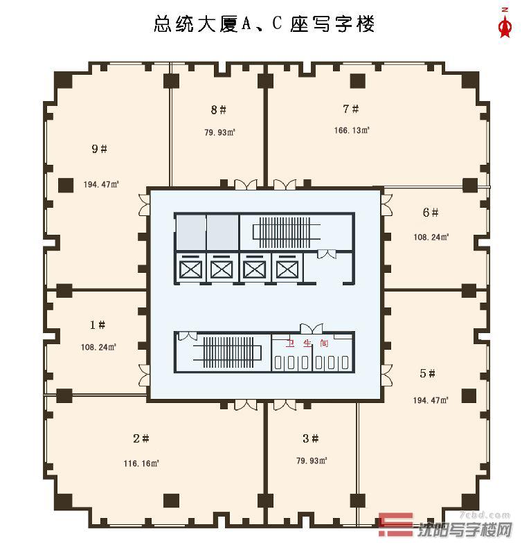 AB座平层图