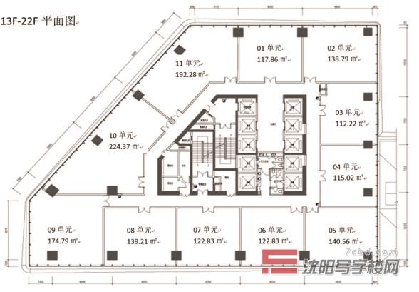 13-22F平层图